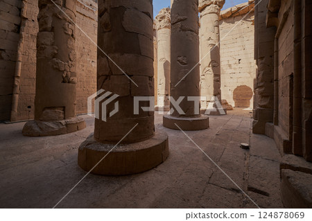 The Temple of Kalabsha ( Temple of Mandulis) an ancient Egyptian temple that was originally located at Bab al-Kalabsha (Gate of Kalabsha) 50 km south of Aswan, Egypt. 124878069