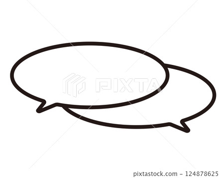 Monochrome speech bubble icon drawn with simple black lines Monochrome speech bubble icon drawn with simple black lines 124878625