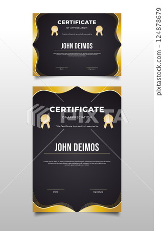 Black and Gold Certificate of Appreciation Template Black and Gold Certificate of Appreciation Template 124878679