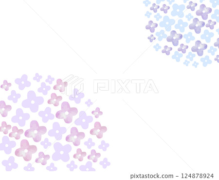 Image of the rainy season: Simple hydrangea frame 1 124878924