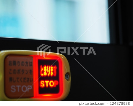 Stopping button 124878928