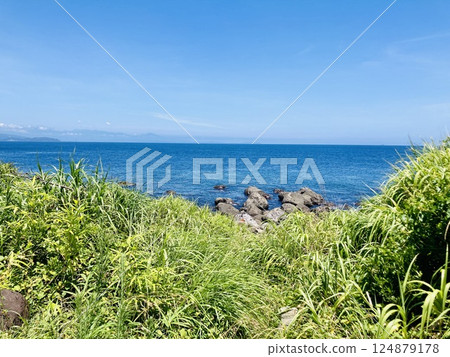 The beach at Hatsushima Island, where I went during summer vacation 124879178