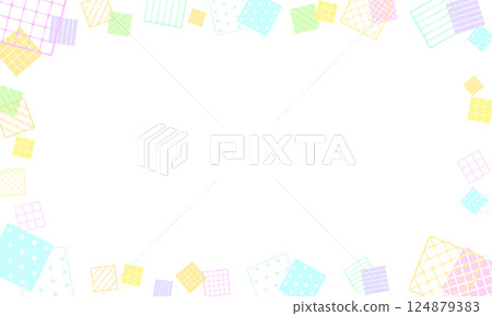 A colorful frame with various patterns inside a square 124879383