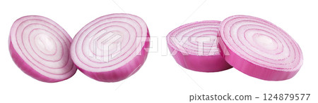 Red onion isolated on a white background Red onion isolated on a white background 124879577