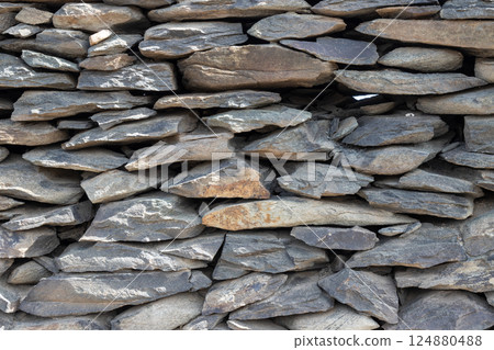 Texture of a stone fence, Gran Canaria, Spain 124880488