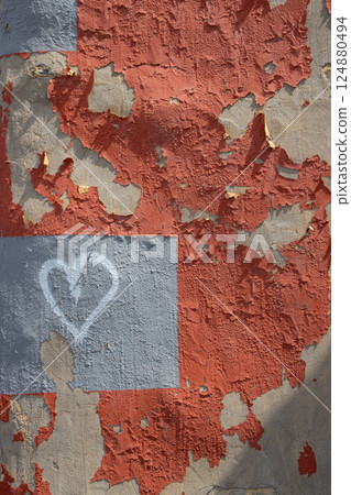 Peeled off facade and a heart, Spain 124880494