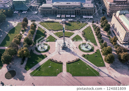 Schlossplatz in Stuttgart, Germany, travel landscape 124881809