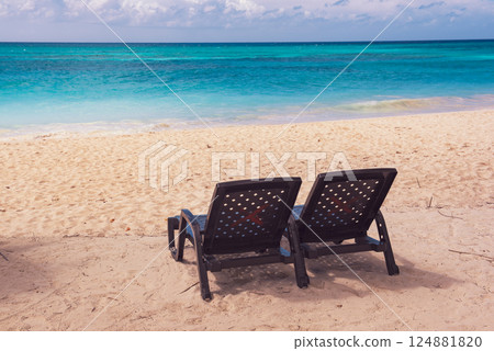 Tropical Caribbean beach, Dominican Republic 124881820