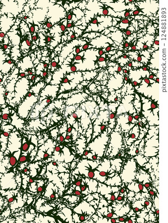 Branches of Blackthorn. Vector drawing Branches of Blackthorn. Vector drawing 124881893