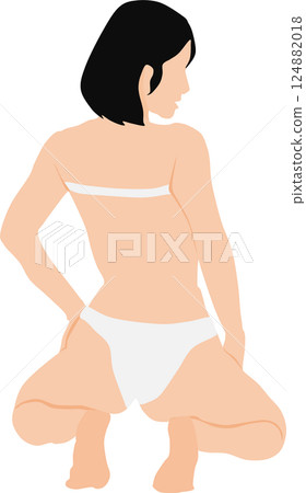 Illustration of a woman in a swimsuit posing 124882018