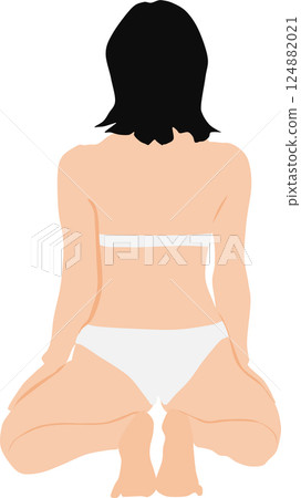 Illustration of a woman in a swimsuit posing 124882021