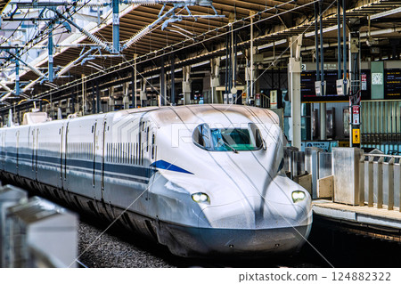 Yokohama cityscape in Japan Inbound... View of Shin-Yokohama Station's Shinkansen bullet trains, etc. Towards a new era... 124882322
