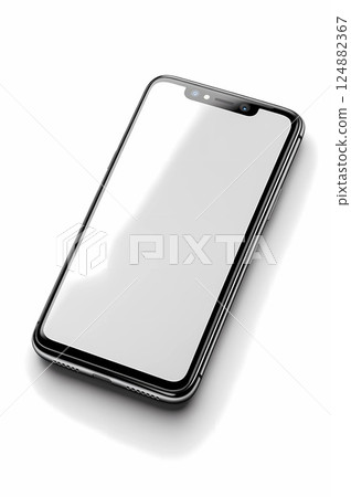 Widescreen smartphone an empty display on white background. Great for video app previews, streaming services or gaming content. Widescreen smartphone an empty display on white background. Great for video app previews, streaming services or gaming content. 124882367