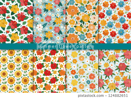 Summer floral pattern 124882651