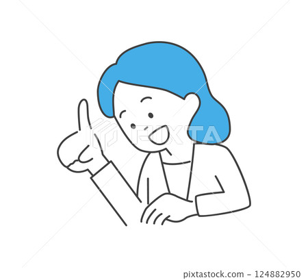 一位女士給出解釋的插圖向量 一位女士給出解釋的插圖向量 124882950