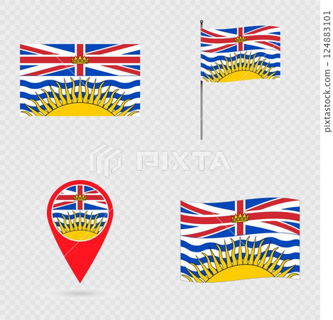 British Columbia Flag Set, Province of Canada. British Columbia Flag Set, Province of Canada. 124883101