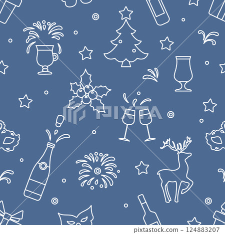 New year 2025 Christmas vector seamless pattern New year 2025 Christmas vector seamless pattern 124883207