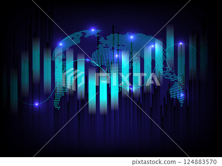 Stock market or forex trading graph and candlestick chart suitable for financial investment concept. Economy trends background for business idea and abstract finance background. Vector illustration. Stock market or forex trading graph and candlestick chart suitable for financial investment concept. Economy trends background for business idea and abstract finance background. Vector illustration. 124883570