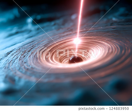 Geometric background with a black hole image Geometric background with a black hole image 124883950