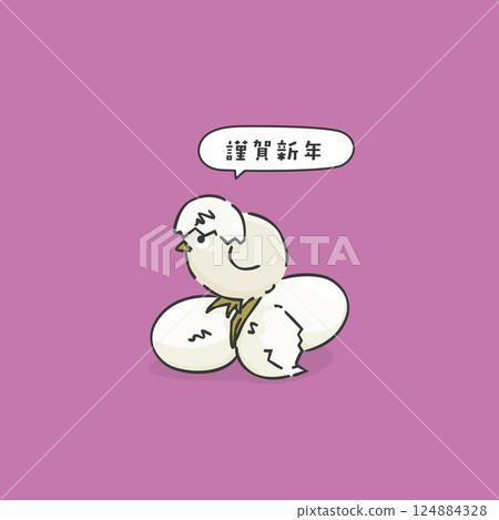 時尚小雞插圖 124884328