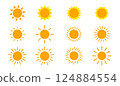 Simple sun illustration icon set 124884554