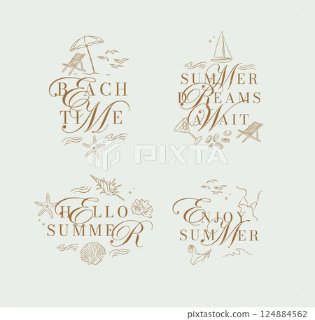 Summer mood letterings collection turquoise Summer mood letterings collection turquoise 124884562