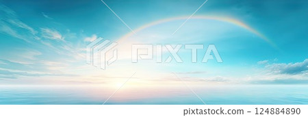 3:1 Beautiful rainbow background material 01 124884890
