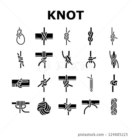 nautical knot rope marine icons set vector nautical knot rope marine icons set vector 124885225