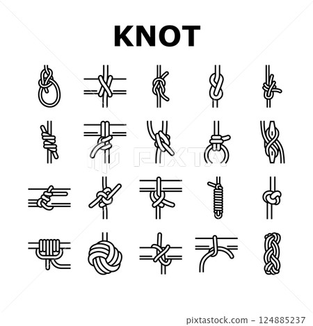 nautical knot rope marine icons set vector 124885237