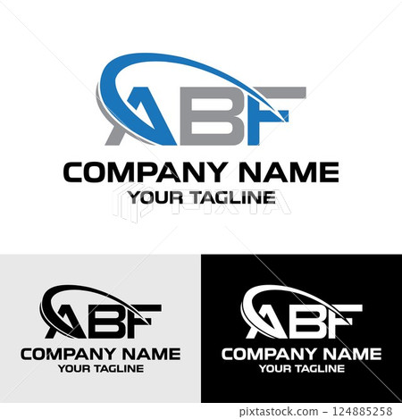 Initial ABF letter modern typography logo design template	 124885258