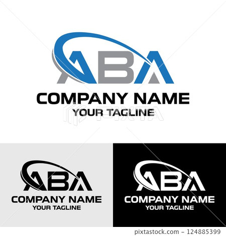 Initial ABA letter modern typography logo design template Initial ABA letter modern typography logo design template 124885399