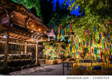 京都Kibune神社Tanabata莎莎裝飾點亮 124885424