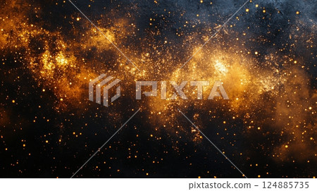 Captivating display of glowing embers against a textured dark background 124885735