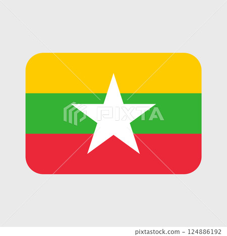 Myanmar Flag icon. Official vector Burma flag isolated on white Myanmar Flag icon. Official vector Burma flag isolated on white 124886192