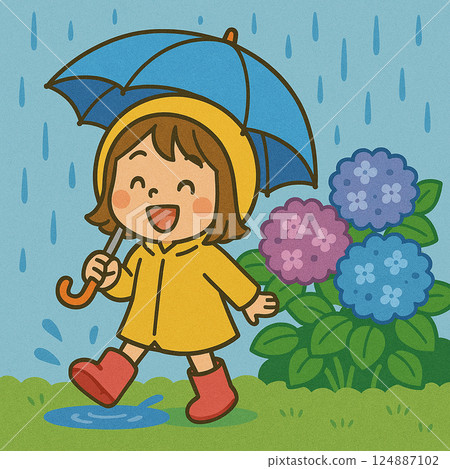 Children and the rainy season 124887102