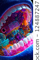 A surreal and highly detailed macro view inside a mouth. 124887247