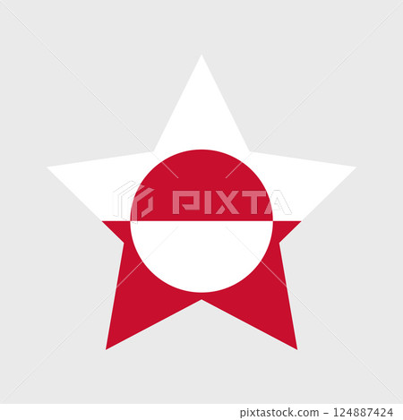 Greenland Flag icon. Official vector Greenland flag isolated on white 124887424