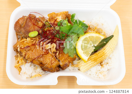 Delicious Teriyaki Chicken Bento 124887814