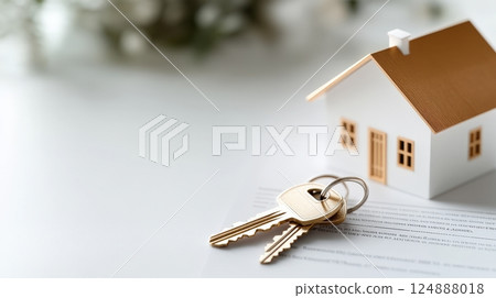 House Keys on Contract for Residential Real Estate Property Transaction House Keys on Contract for Residential Real Estate Property Transaction 124888018