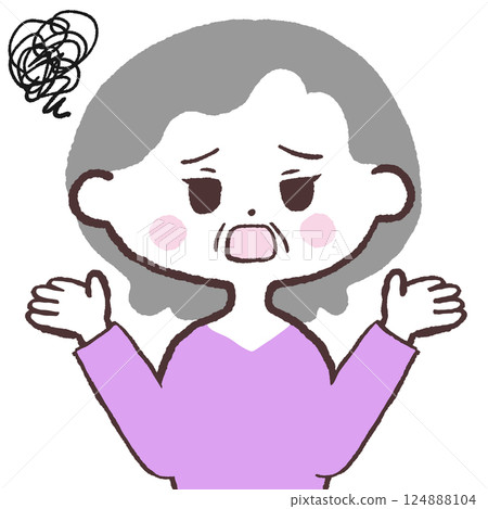 Disgusted senior woman illustration 124888104