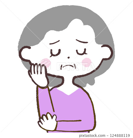 Negative imagining senior woman illustration 124888119