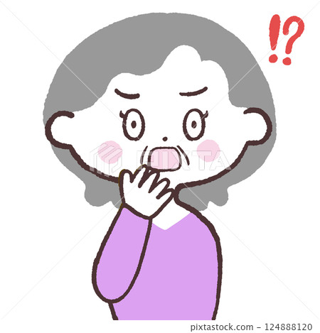 Surprised senior woman illustration 124888120
