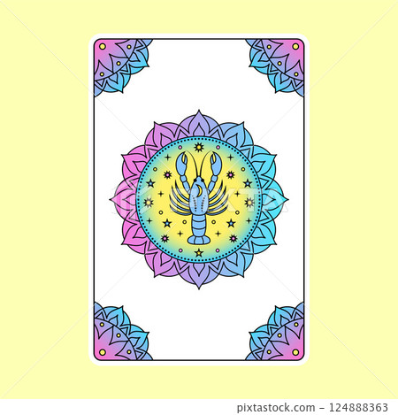 Card with Cancer zodiac sign Card with Cancer zodiac sign 124888363