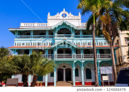 The Old Dispensary, also known as Ithnashiri Dispensary, historical building in Stone Town, Zanzibar in Tanzania The Old Dispensary, also known as Ithnashiri Dispensary, historical building in Stone Town, Zanzibar in Tanzania 124888476