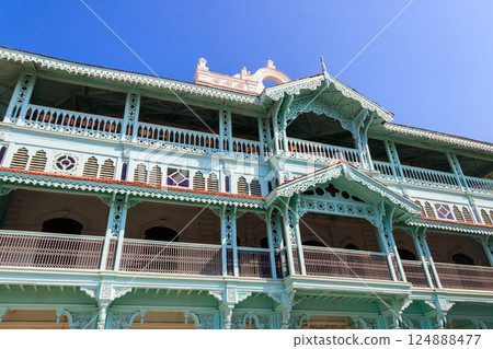 The Old Dispensary, also known as Ithnashiri Dispensary, historical building in Stone Town, Zanzibar in Tanzania The Old Dispensary, also known as Ithnashiri Dispensary, historical building in Stone Town, Zanzibar in Tanzania 124888477