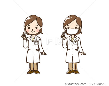 一件白色外套的女性醫生 一件白色外套的女性醫生 124888550