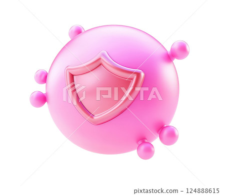 Abstract 3D Rendered Pink Shielding Sphere or Bubble Icon Symbolizing the Concept of Protection Defense and Safety in a Digital or Technological Context Abstract 3D Rendered Pink Shielding Sphere or Bubble Icon Symbolizing the Concept of Protection Defense and Safety in a Digital or Technological Context 124888615