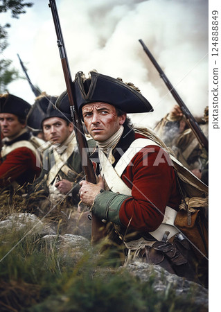 Continued struggle at Battle of Long Island during the American Revolution in 1776 124888849