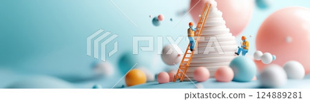 Corporate Ladder to Success Conceptual Staircase Among Floating Clouds Corporate Ladder to Success Conceptual Staircase Among Floating Clouds 124889281