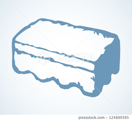Sponge for washing dishes. Vector drawing Sponge for washing dishes. Vector drawing 124889385